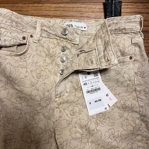 Zara Floral Beige Demin